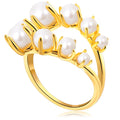 Gold Plated Big Pearl Eternity Ring