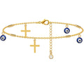 Kenivira Beaded Cross Evil Eye Anklet