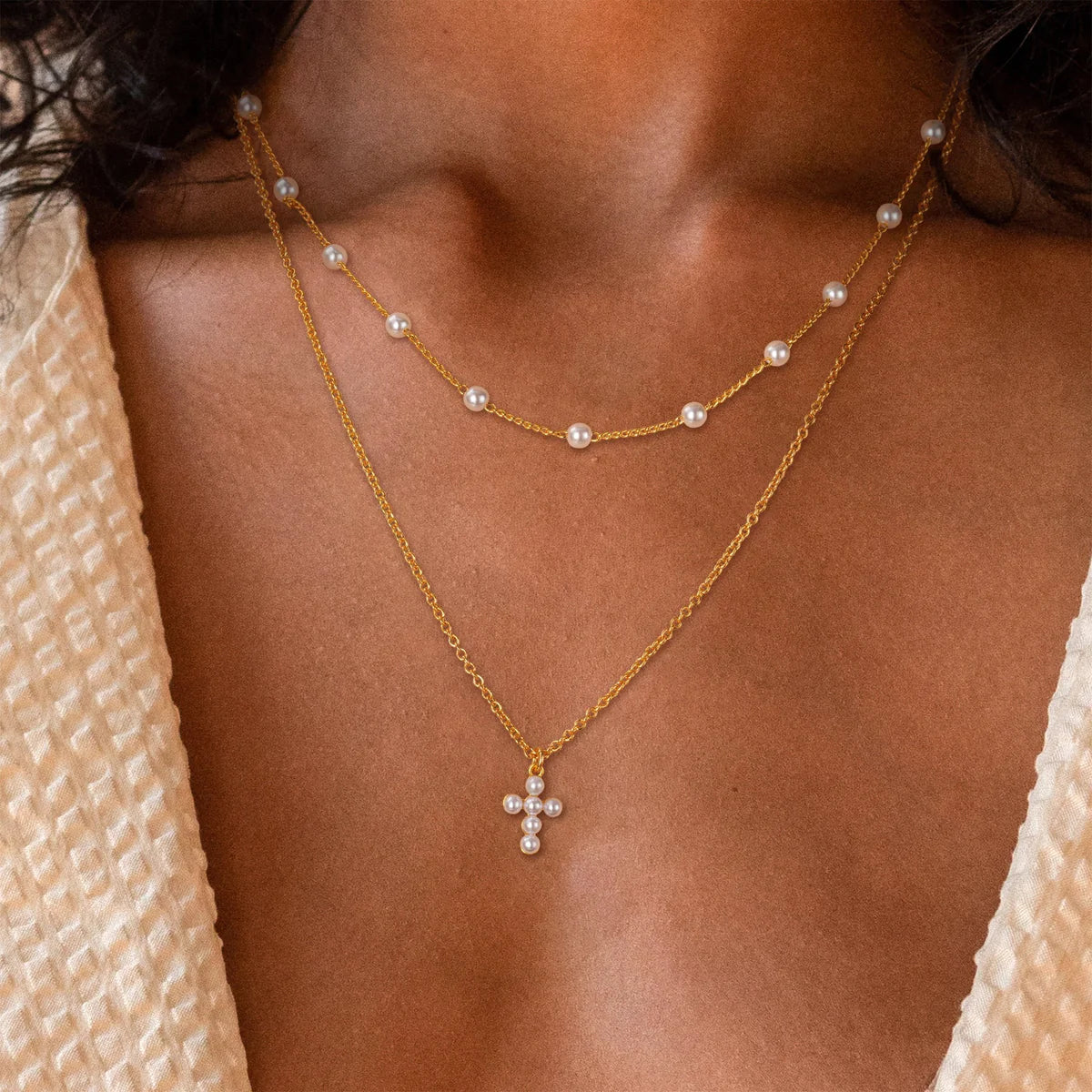 Kenivira Beads Cross Necklace