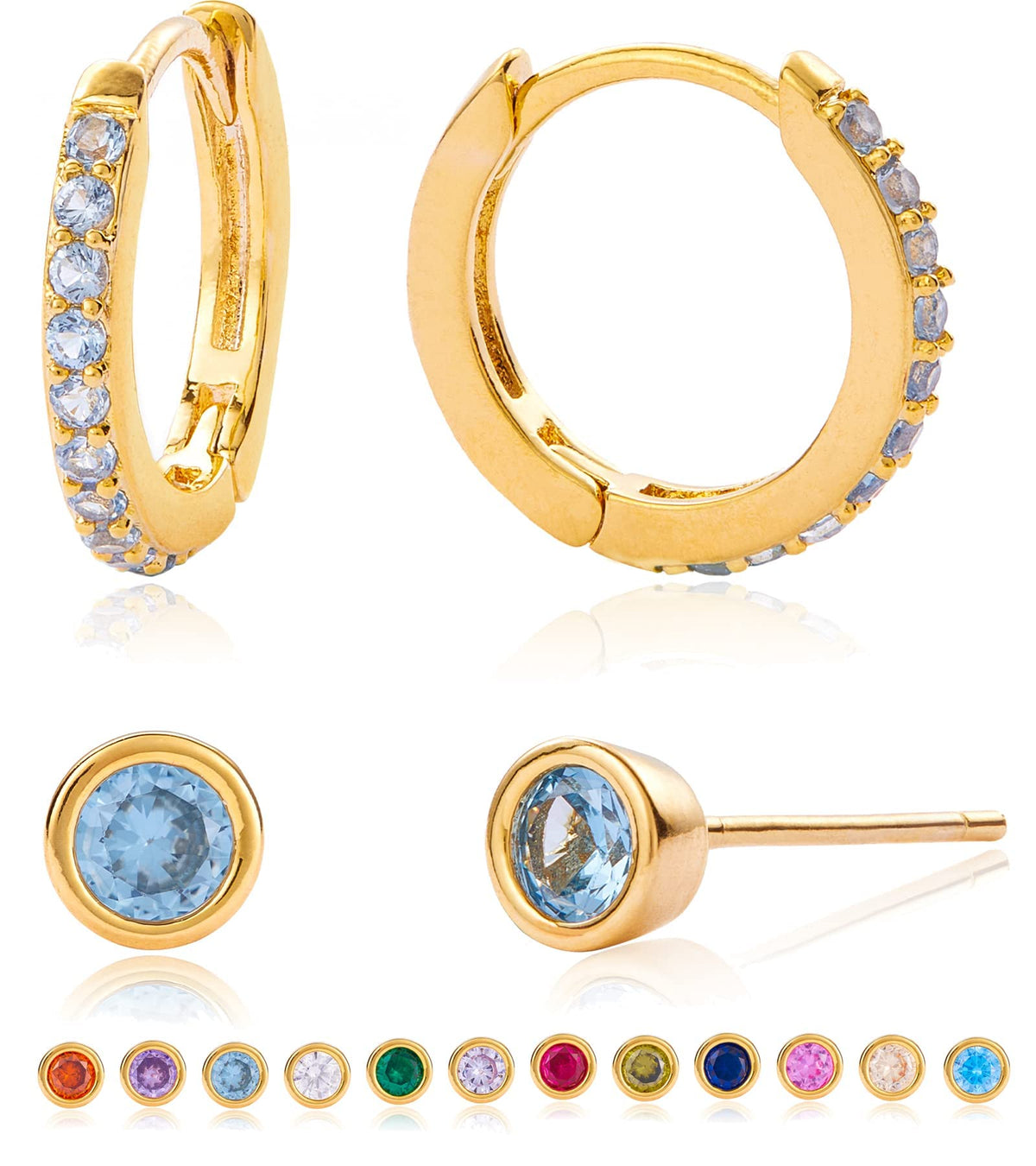 Tesmony Birthstone Hoop Earrings