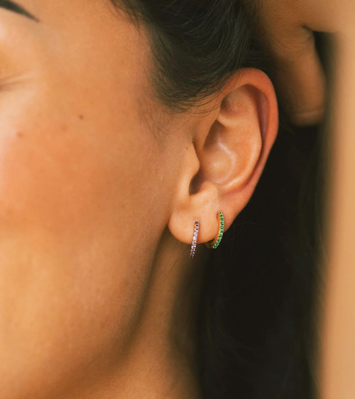 Tesmony Birthstone Hoop Earrings