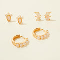 Stud Gold Earrings Set for Women
