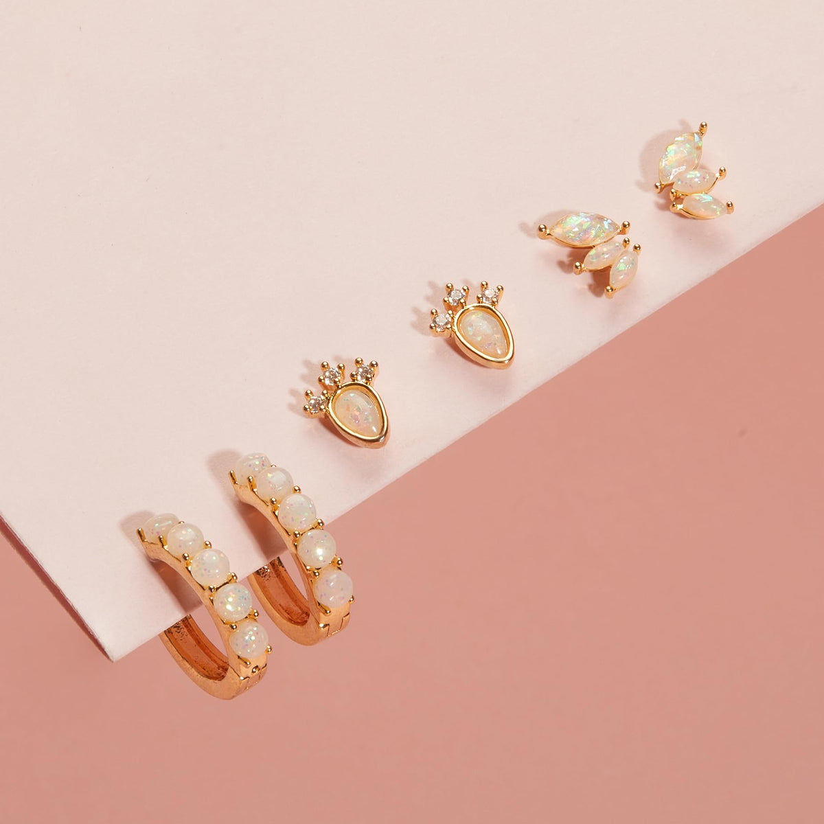 Stud Gold Earrings Set for Women