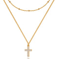 Tesmony Rhinestone Tiny Cross Necklace