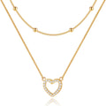Tesmony Tiny CZ Heart Pendant Necklace