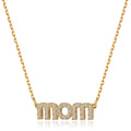 Tesmony mom Pendant Necklace with CZ Stone