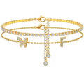 Tesmony the Letter F Initial Anklet
