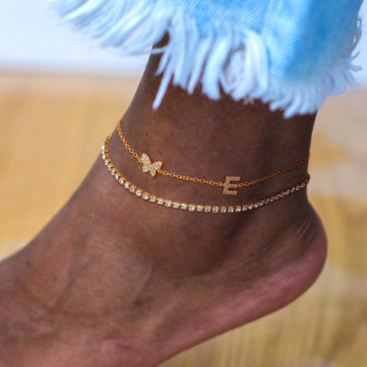 Tesmony the Letter N Initial Anklet