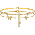 Tesmony the Letter V Initial Anklet